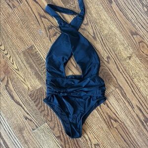 Black Halter One-Piece Swimsuit